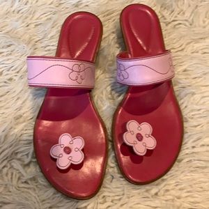 Happy pink flower sandals size 10.